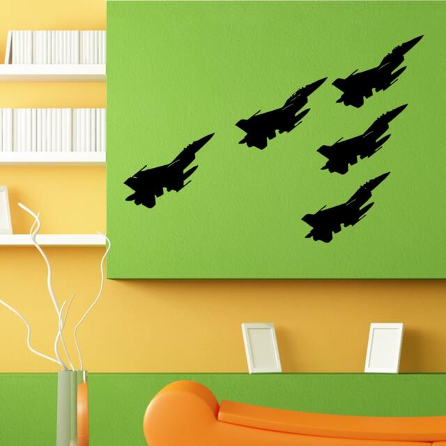 Fighter Jet Plane Combat Air Force Design Wall Sticker Vinyl Mural Decal Home House Apartment Art Decor Free Shipping L117 - image 1