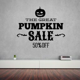 The Great Pumpkin Sale 50% Off Halloween Quote Wall Decal - Vinyl Car Id007 - thumbnail 1