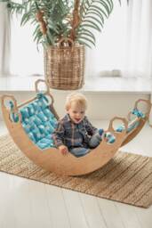 Unique Baby Gift - Montessori Rocker With Cushion, Climbing Arch + Pillow, Toys, Toddler Personalize Toy For 1 Year Old