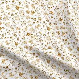 Ditsy Floral Sheets - Darlene Gold White By Crystal_Walen Mustard Nursery Cotton Sateen Sheet Set Bedding Spoonflower - thumbnail 4