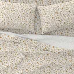 Ditsy Floral Sheets - Darlene Gold White By Crystal_Walen Mustard Nursery Cotton Sateen Sheet Set Bedding Spoonflower - thumbnail 3