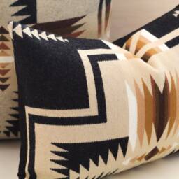Oxford Harding Wool Pillow Cover, Black & Camel Southwestern Cover - thumbnail 2