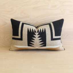 Oxford Harding Wool Pillow Cover, Black & Camel Southwestern Cover - thumbnail 3