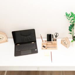 Office Organization Wooden Desk Organizer Desk Pencil Holder Pen Phone - thumbnail 4