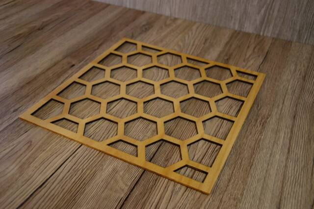 Honeycomb Pattern Style Wooden Handmade Room Division, Wall Decoration Panel, Decor, Decal, Art, Home Decor - image 1