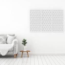 Honeycomb Pattern Style Wooden Handmade Room Division, Wall Decoration Panel, Decor, Decal, Art, Home Decor - thumbnail 2
