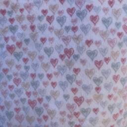 Handmade Modern Baby Minky Blanket Gray, Pink & White Hearts - thumbnail 3
