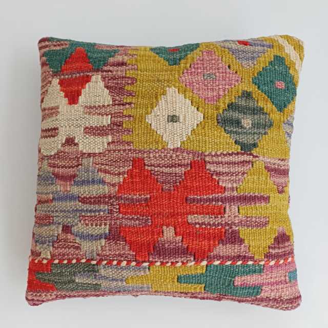 Afghan Handmade Cushion Cover, Rug Cushion, Pillow, Decorative Throw Kilim 12''x12''/30x30 cm - image 1