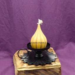 "Pure Beeswax Candle, ""Fluted Drop" - thumbnail 4
