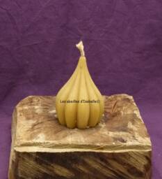 "Pure Beeswax Candle, ""Fluted Drop" - thumbnail 1