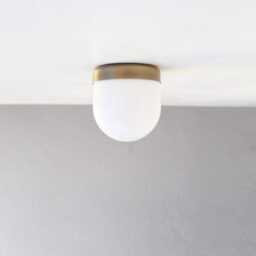 Wall Sconce/Flush Mount Ceiling Light, Mid Century Sconce/Ceiling Light With White Glass Shade - No. Ul Listed, Da-Lm, No.0480 - thumbnail 2