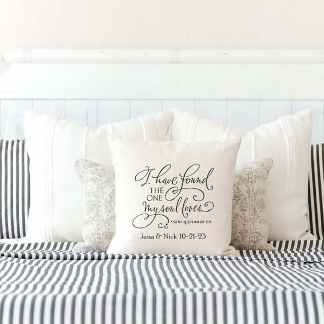 Song Of Solomon Throw Pillow - Anniversary Gift, 14x14 Inch - image 1