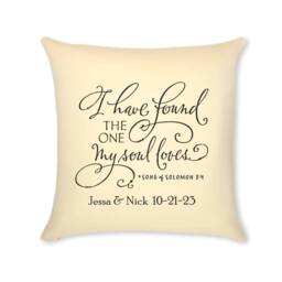 Song Of Solomon Throw Pillow - Anniversary Gift, 14x14 Inch - thumbnail 2
