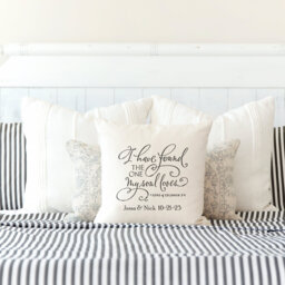 Song Of Solomon Throw Pillow - Anniversary Gift, 14x14 Inch - thumbnail 1