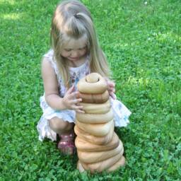Handmade Wooden Stacking Pyramid, Montessori Educational Toy - thumbnail 3