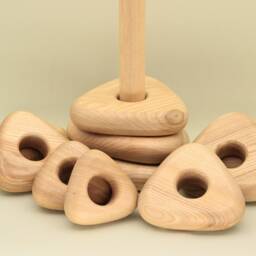 Handmade Wooden Stacking Pyramid, Montessori Educational Toy - thumbnail 2