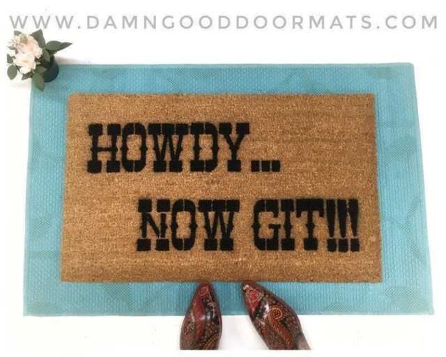 Rude Southern Welcome Mat Funny Ranch Sign - Eco-Friendly Coir - image 1