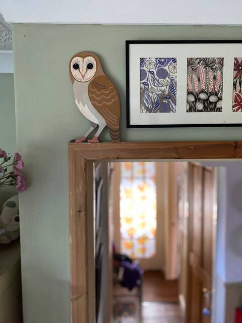 Barn Owl For Sitting On A Door Frame, Picture Rail, Or Similar - image 1