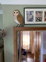 Barn Owl For Sitting On A Door Frame, Picture Rail, Or Similar - thumbnail 1