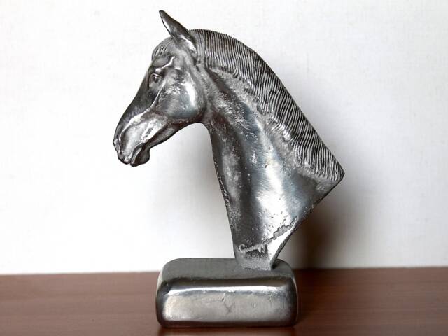 Pewter Sculpture By The Sculptor Giuseppe Albano - Head Of A Horse - image 1