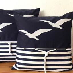 Country Style Cushion Cover Pillow Cover Seagulls Blue 50x50cm - thumbnail 3