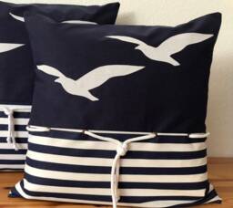 Country Style Cushion Cover Pillow Cover Seagulls Blue 50x50cm - thumbnail 1