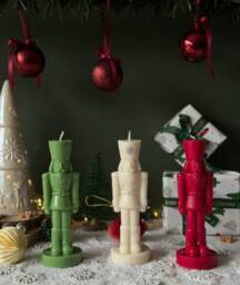 Nutcracker Candle Christmas Soldier, Scented Soy Wax Candle - thumbnail 1