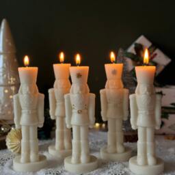 Nutcracker Candle Christmas Soldier, Scented Soy Wax Candle - thumbnail 2
