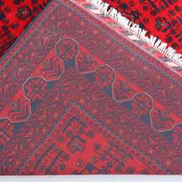 Afghan Rug 7x10 Stunning Turkmen Bukhara Rug, Veg Dyes Red Hand Knotted Wool Khal Muhammadi Tribal Oriental Living Room - thumbnail 4
