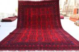 Afghan Rug 7x10 Stunning Turkmen Bukhara Rug, Veg Dyes Red Hand Knotted Wool Khal Muhammadi Tribal Oriental Living Room - thumbnail 1