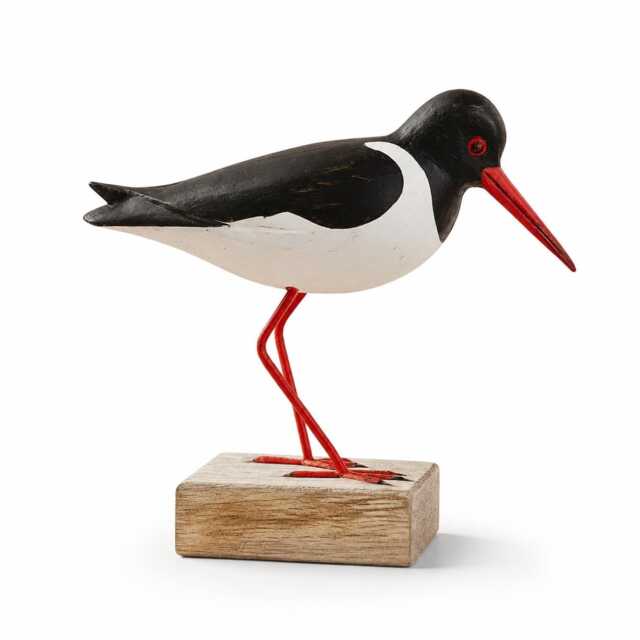 Handcrafted Wooden Oystercatcher Bird - Coastal Seaside Decor Nautical Beach House Ornament Balinese Wood Sculpture - image 1