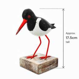 Handcrafted Wooden Oystercatcher Bird - Coastal Seaside Decor Nautical Beach House Ornament Balinese Wood Sculpture - thumbnail 4