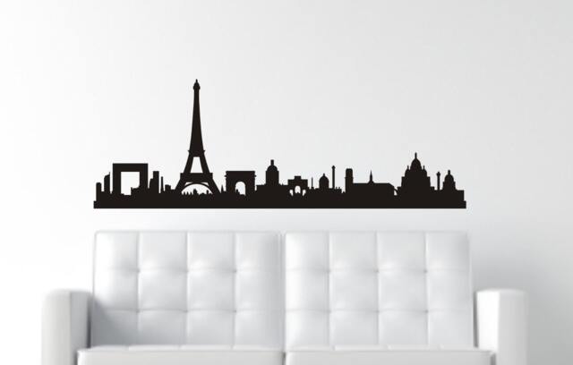 Paris Wall Decal - Silhouette City Skyline Eiffel Tower - image 1