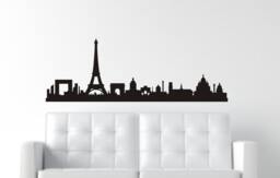 Paris Wall Decal - Silhouette City Skyline Eiffel Tower - thumbnail 1