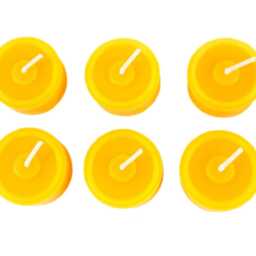 20 Tea Lights Made From 100% Beeswax, Handmade, Golden Yellow Natural Candle -Height 2 cm -Diameter Approx. 4 -Burning Time Hours Per - thumbnail 2