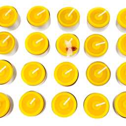 20 Tea Lights Made From 100% Beeswax, Handmade, Golden Yellow Natural Candle -Height 2 cm -Diameter Approx. 4 -Burning Time Hours Per - thumbnail 3