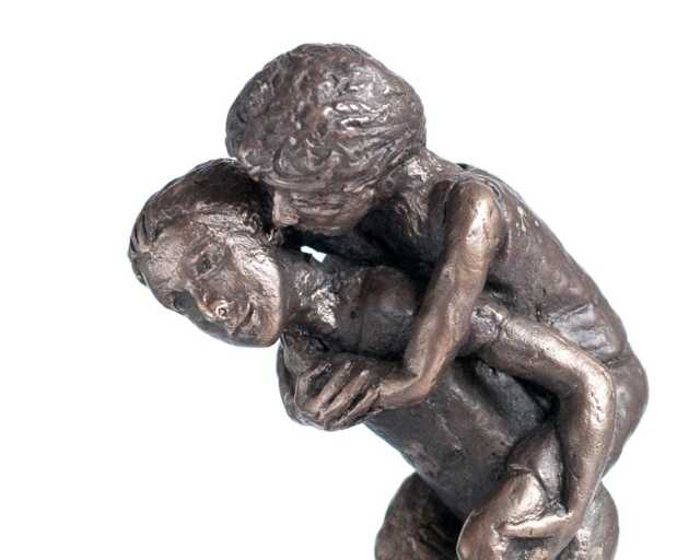 Reconciliation Piggyback, Bronze Sculpture - image 1