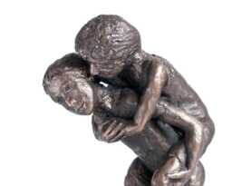 Reconciliation Piggyback, Bronze Sculpture - thumbnail 1