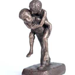 Reconciliation Piggyback, Bronze Sculpture - thumbnail 2