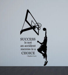 Stephen Curry Wall Decal Quote Success Is Not An Accident Basketball Poster Player Gifts Sign Gym Vinyl Sticker Sport Decor Art 6-0/1 - thumbnail 1