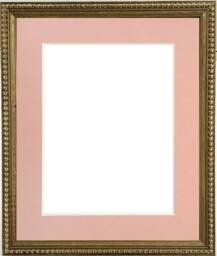 Crown Gold Photo Frame With Pink Mount, Wooden Bobbin Distressed - thumbnail 1