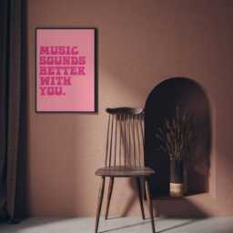 Music Sounds Better With You Print Retro Lyric Poster - thumbnail 3