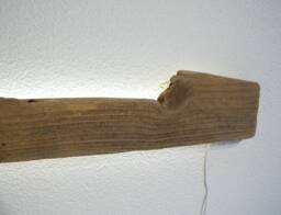 Wall Light With Led Strip Made Of Driftwood