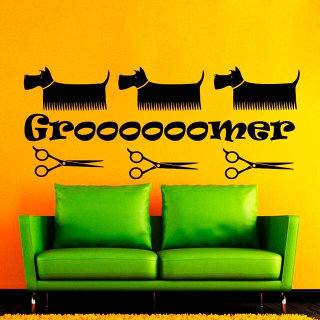 Wall Decals Grooming Salon Dog Cat Decal Vinyl Sticker Groomer Pet Shop Home Decor Bedroom Interior Design Window Studio Art Murals Na338 - image 1
