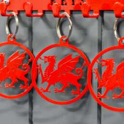 Welsh Dragon Key Holder Hooks With Trio Of Matching Keyring Gift Set - thumbnail 3