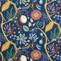 Scion, Jackfruit & The Beanstalk, Navy Cotton Cushion Cover, Throw Pillow Home Decor - thumbnail 3