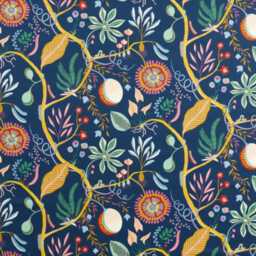Scion, Jackfruit & The Beanstalk, Navy Cotton Cushion Cover, Throw Pillow Home Decor - thumbnail 2