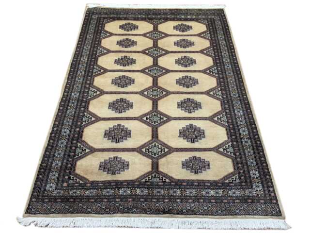 4.6x6.6 Beige Color Bokhara Rug - 1.40x2.00 Bedroom Luxury Area Turkish Fine Quality Afghan - image 1