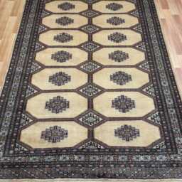 4.6x6.6 Beige Color Bokhara Rug - 1.40x2.00 Bedroom Luxury Area Turkish Fine Quality Afghan - thumbnail 2