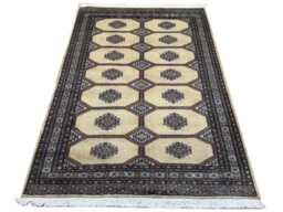 4.6x6.6 Beige Color Bokhara Rug - 1.40x2.00 Bedroom Luxury Area Turkish Fine Quality Afghan - thumbnail 1